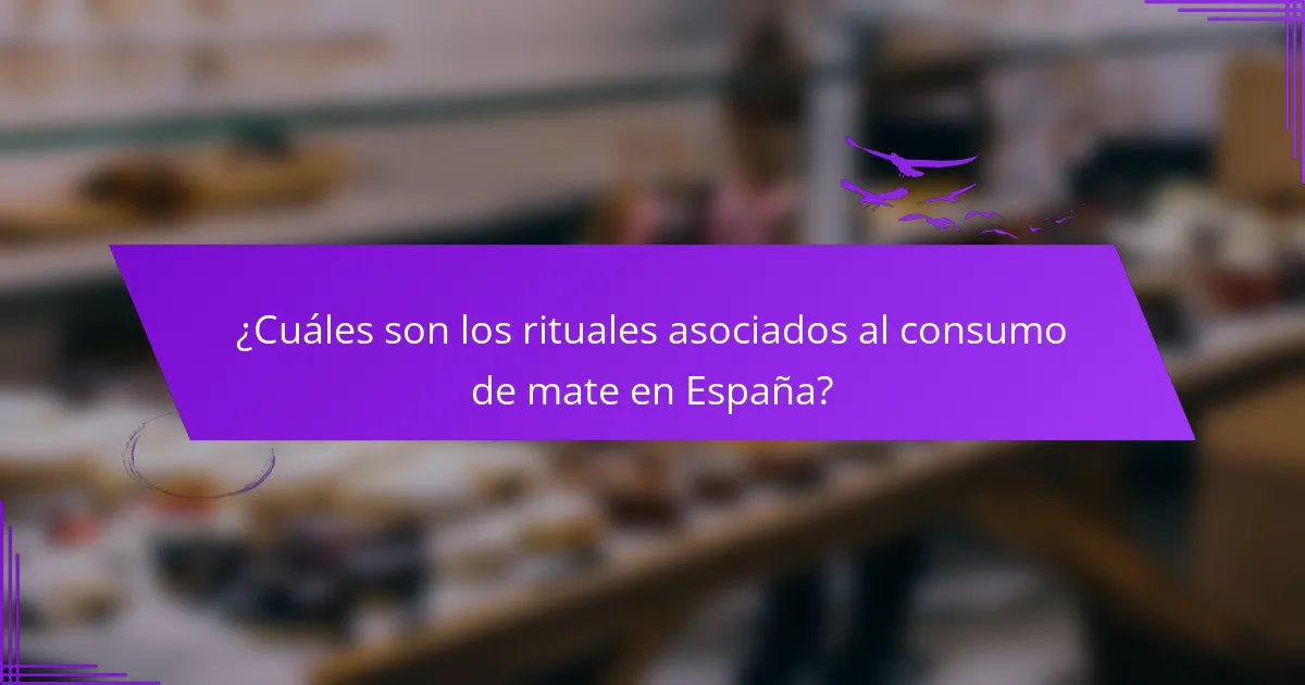 ¿Cuáles son los rituales asociados al consumo de mate en España?