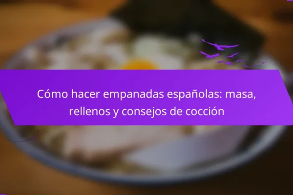 Cómo hacer empanadas españolas: masa, rellenos y consejos de cocción