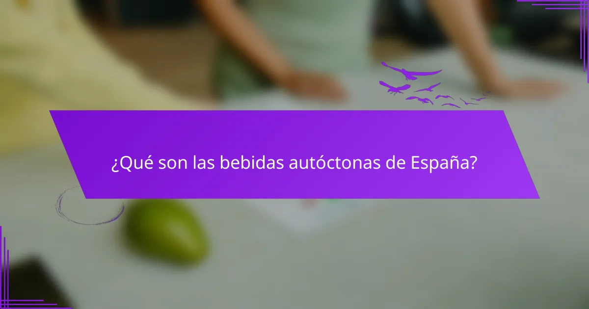 ¿Qué son las bebidas autóctonas de España?